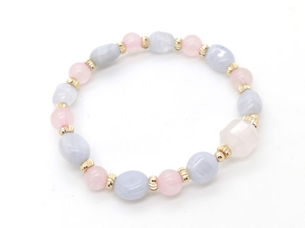 Rose Quartz and Blue Lace Agate Bracelet