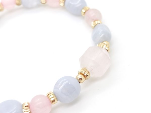 Rose Quartz and Blue Lace Agate Bracelet