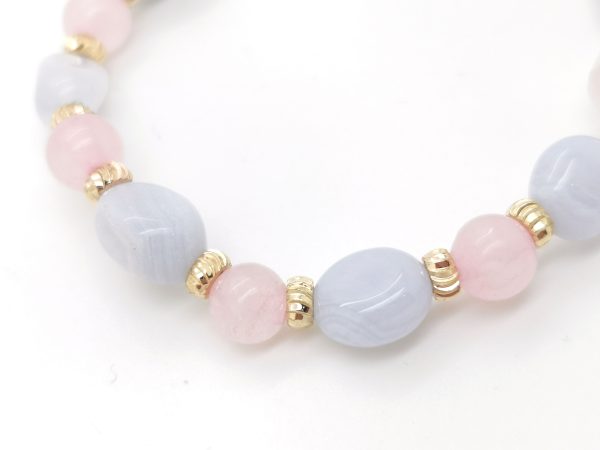 Rose Quartz and Blue Lace Agate Bracelet